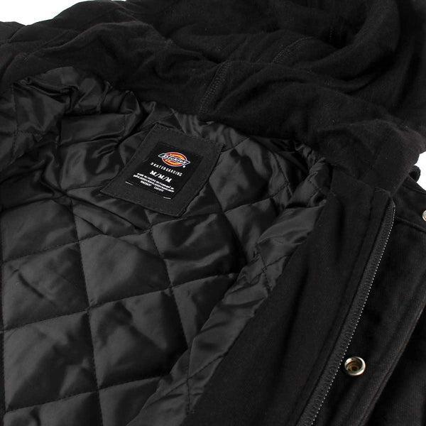 Dickies Skateboarding Canvas Shirt Jacket With Fleece Hood Black-Black Sheep Skate Shop