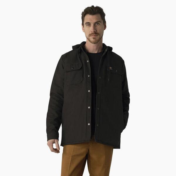 Dickies Skateboarding Canvas Shirt Jacket With Fleece Hood Black-Black Sheep Skate Shop