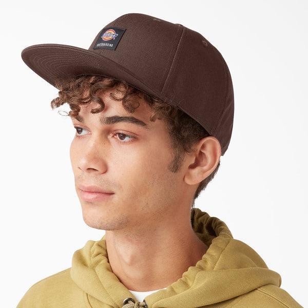 Dickies Skateboarding Flat Bill Snapback Hat Chocolate Brown-Black Sheep Skate Shop