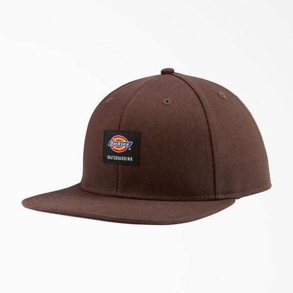 Dickies Skateboarding Flat Bill Snapback Hat Chocolate Brown-Black Sheep Skate Shop