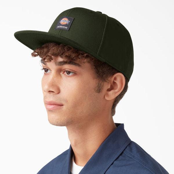 Dickies Skateboarding Flat Bill Snapback Hat Olive Green Black Sheep Skate Shop