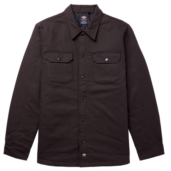 Dickies Skateboarding Heavy Weight Lined Duck Snap Shirt Jacket Dark Brown-Black Sheep Skate Shop