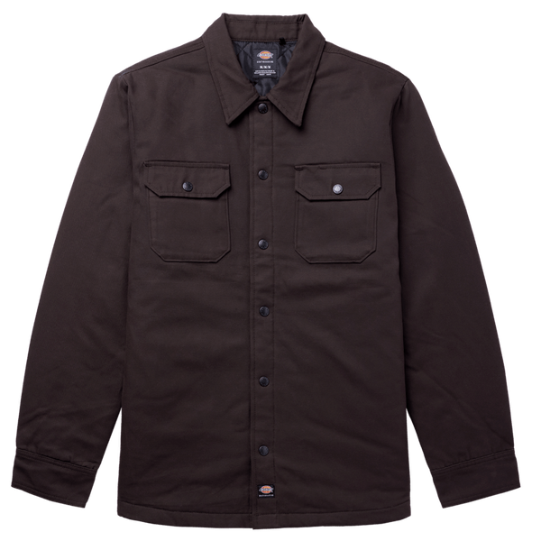 Dickies Skateboarding Heavy Weight Lined Duck Snap Shirt Jacket Dark Brown-Black Sheep Skate Shop