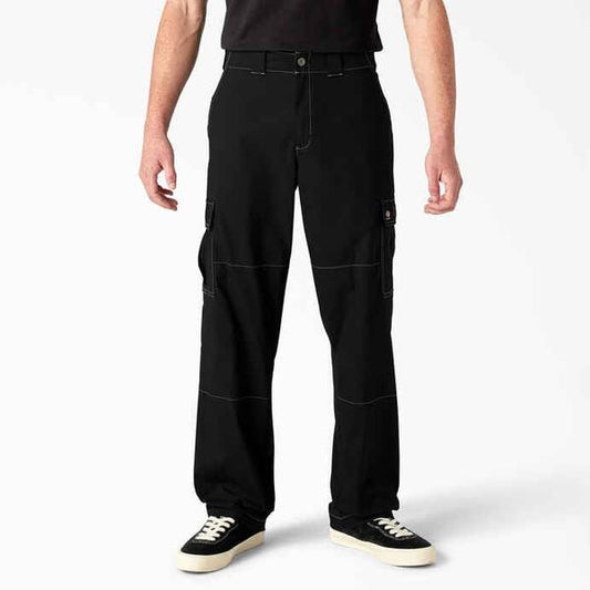 Dickies Skateboarding Loose Fit Cargo Pants Black - White Stitch-Black Sheep Skate Shop