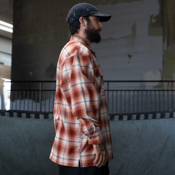Dickies Skateboarding Ronnie Sandoval Brushed Flannel Shirt Burnt Ombre Plaid-Black Sheep Skate Shop