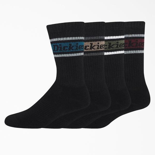 Dickies Skateboarding Rubgy Stripe Crew Socks 4 Pack Black - Fall-Black Sheep Skate Shop