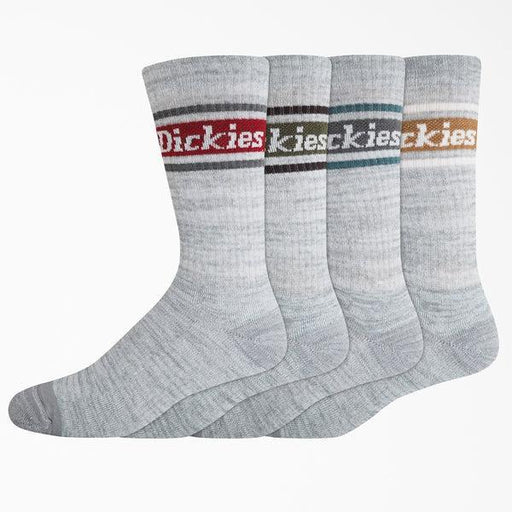 Dickies Skateboarding Rubgy Stripe Crew Socks 4 Pack Gray-Black Sheep Skate Shop