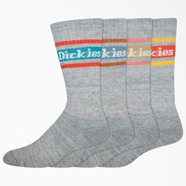 Dickies Skateboarding Rubgy Stripe Crew Socks 4 Pack Grey - Spring-Black Sheep Skate Shop