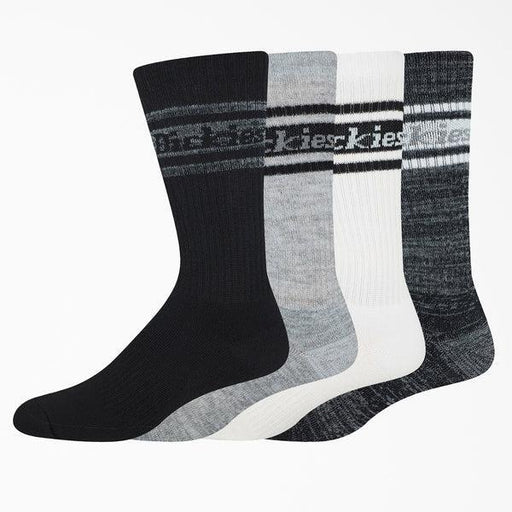 Dickies Skateboarding Rubgy Stripe Crew Socks 4 Pack Multi - Gray-Black Sheep Skate Shop