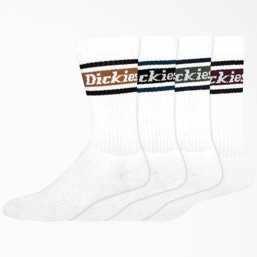Dickies Skateboarding Rubgy Stripe Crew Socks 4 Pack White - Fall-Black Sheep Skate Shop