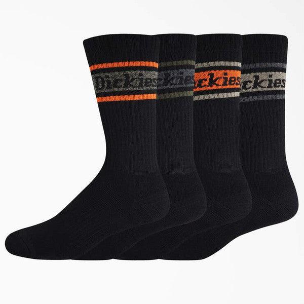 Dickies Skateboarding Rugby Striped Performance Crew Socks 4 Pack Black - Fall Stripes-Black Sheep Skate Shop