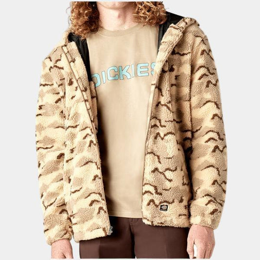 Dickies Skateboarding Textured High Pile Fleece Jacket Desert Camo-Black Sheep Skate Shop