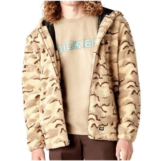 Dickies Skateboarding Textured High Pile Fleece Jacket Desert Camo-Black Sheep Skate Shop
