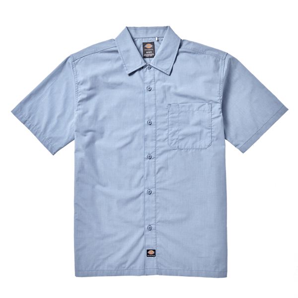 Dickies Skateboarding Waynesboro Shirt Coronet Blue Chambray-Black Sheep Skate Shop