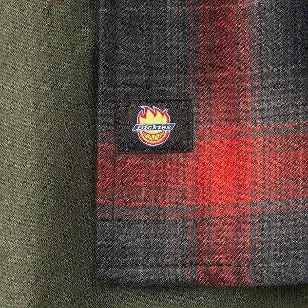 Dickies Skateboarding x Spitfire Wheels Flannel Shirt Red Ochre-Black Sheep Skate Shop