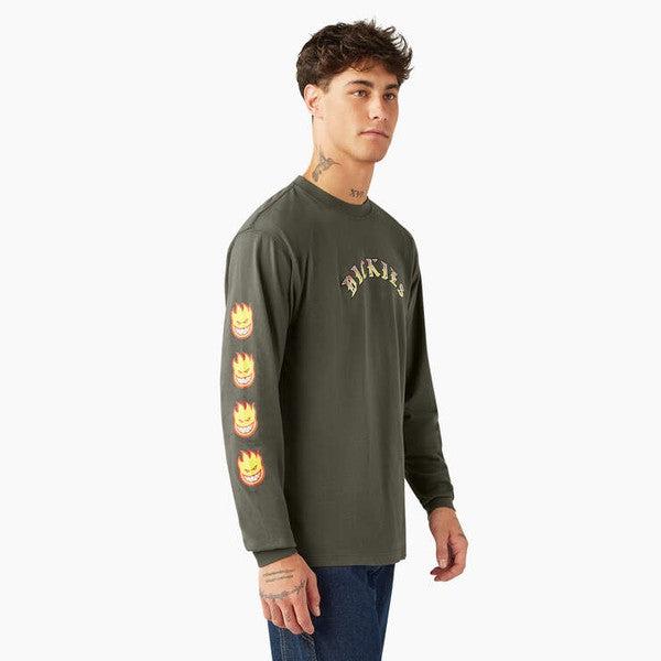 Dickies Skateboarding x Spitfire Wheels Long Sleeve T-Shirt Olive Green-Black Sheep Skate Shop