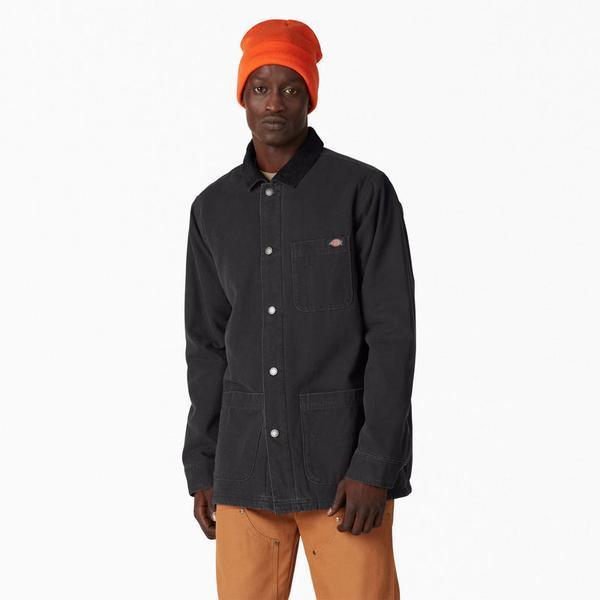 Dickies Stonewashed Duck Lined Chore Coat Black-Black Sheep Skate Shop