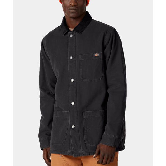 Dickies Stonewashed Duck Lined Chore Coat Black-Black Sheep Skate Shop