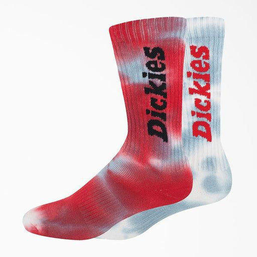 Dickies Tie Dye Crew Socks 2 Pack - Size 6-12 Red - Blue-Black Sheep Skate Shop