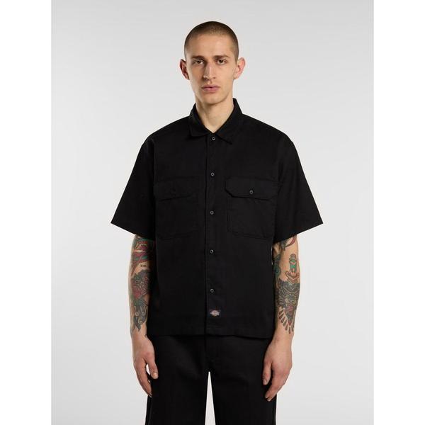 Dickies Unionville Lightweight Short Sleeve Work Shirt Black-Black Sheep Skate Shop