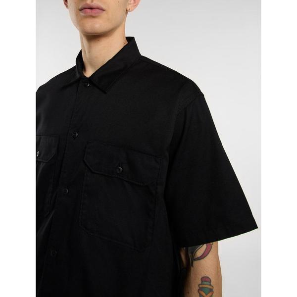 Dickies Unionville Lightweight Short Sleeve Work Shirt Black-Black Sheep Skate Shop