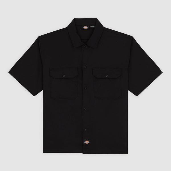 Dickies Unionville Lightweight Short Sleeve Work Shirt Black-Black Sheep Skate Shop