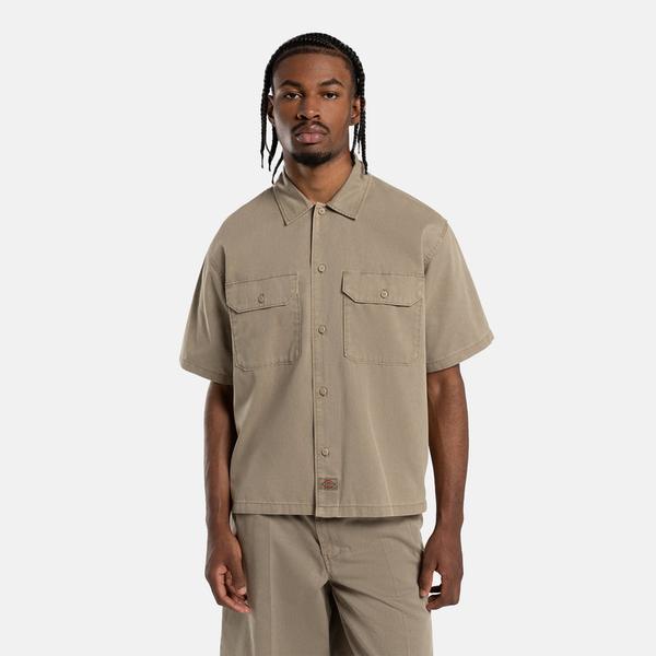 Dickies Unionville Lightweight Short Sleeve Work Shirt Desert Sand-Black Sheep Skate Shop