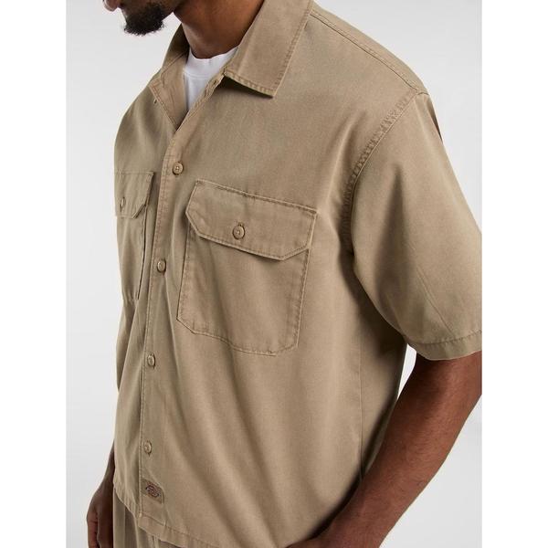 Dickies Unionville Lightweight Short Sleeve Work Shirt Desert Sand-Black Sheep Skate Shop