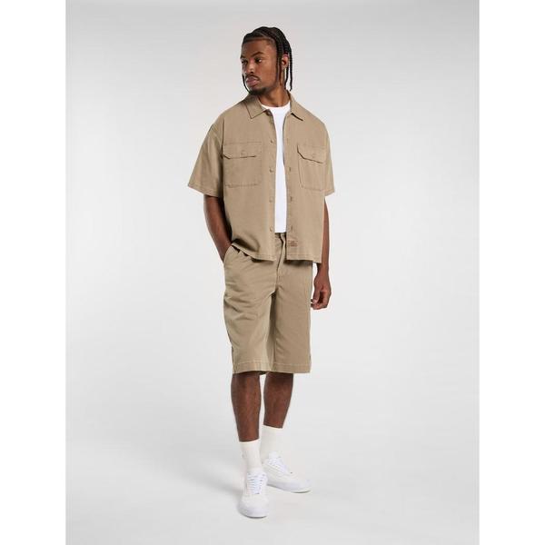 Dickies Unionville Lightweight Short Sleeve Work Shirt Desert Sand-Black Sheep Skate Shop