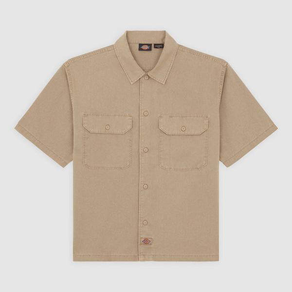 Dickies Unionville Lightweight Short Sleeve Work Shirt Desert Sand-Black Sheep Skate Shop