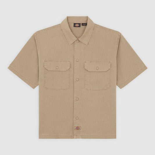 Dickies Unionville Lightweight Short Sleeve Work Shirt Desert Sand-Black Sheep Skate Shop