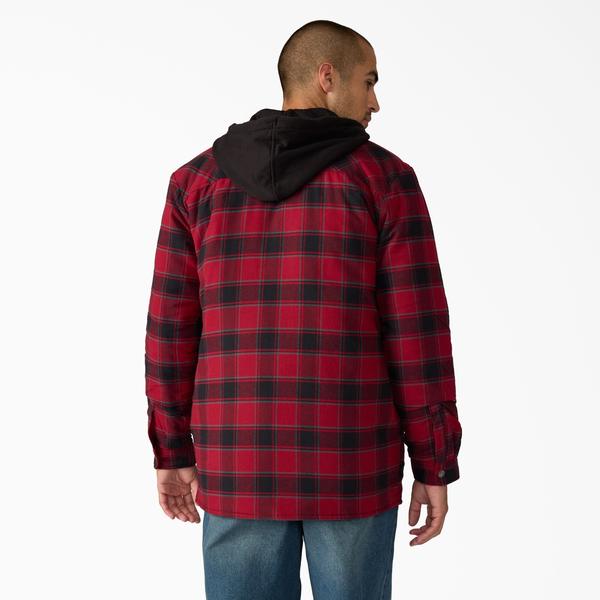Dickies Water Repellent Flannel Hooded Shirt Jacket Tibetan Red-Black Sheep Skate Shop