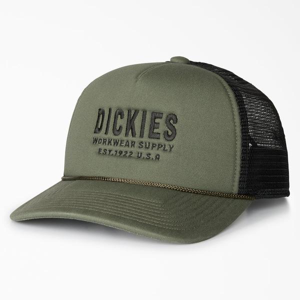 Dickies Workwear Supply Trucker Hat Military Green-Black Sheep Skate Shop