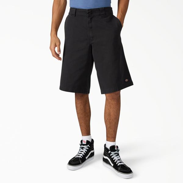Dickies Worn In Loose 13" Work Shorts Black-Black Sheep Skate Shop