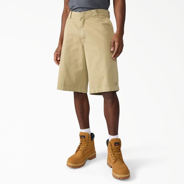 Dickies Worn In Loose 13" Work Shorts Khaki-Black Sheep Skate Shop