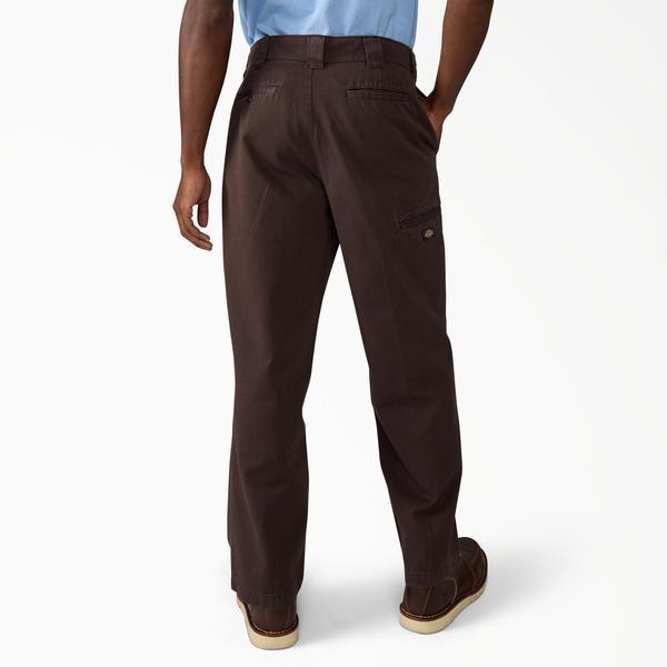 Dickies Worn In Loose Fit Double Knee Work Pants Dark Brown-Black Sheep Skate Shop