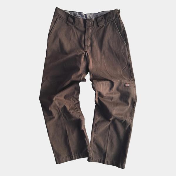 Dickies Worn In Loose Fit Double Knee Work Pants Dark Brown-Black Sheep Skate Shop