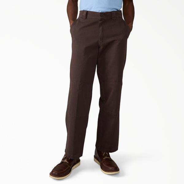 Dickies Worn In Loose Fit Double Knee Work Pants Dark Brown-Black Sheep Skate Shop