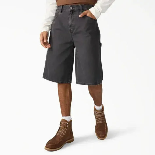 Dickies Worn In Relaxed 13" Carpenter Shorts Black Duck Canvas-Black Sheep Skate Shop