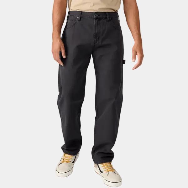 Dickies Worn In Relaxed Carpenter Duck Pants Black-Black Sheep Skate Shop