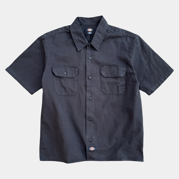 Dickies Worn In Short Sleeve Work Shirt Black-Black Sheep Skate Shop