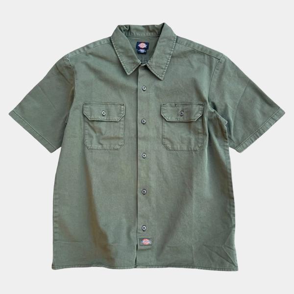 Dickies Worn In Short Sleeve Work Shirt Tactical Green-Black Sheep Skate Shop