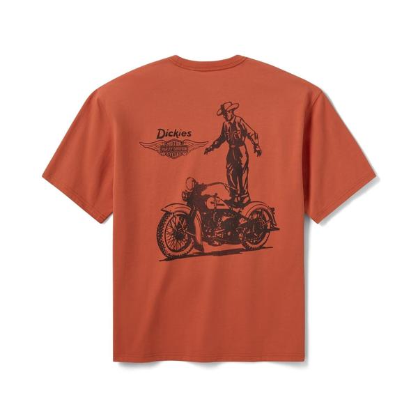 Dickies x Harley Davidson Cowboy Graphic Vintage Wash T-Shirt Orange-Black Sheep Skate Shop