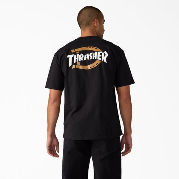 Dickies x Thrasher Magazine Short Sleeve Graphic T-Shirt Black-Black Sheep Skate Shop