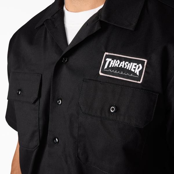 Dickies x Thrasher Magazine Short Sleeve Work Shirt Black-Black Sheep Skate Shop