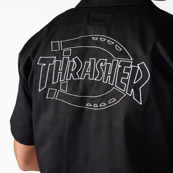 Dickies x Thrasher Magazine Short Sleeve Work Shirt Black-Black Sheep Skate Shop