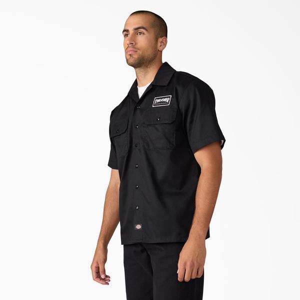 Dickies x Thrasher Magazine Short Sleeve Work Shirt Black-Black Sheep Skate Shop