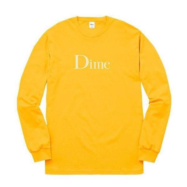 Dime Classic Logo Long Sleeve Tee Gold — Black Sheep Skate Shop