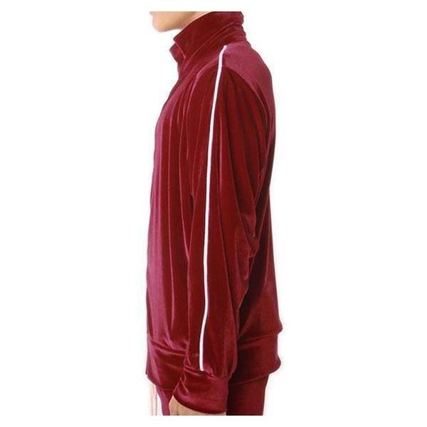 EPTM Velour Track Jacket Burgundy-Black Sheep Skate Shop