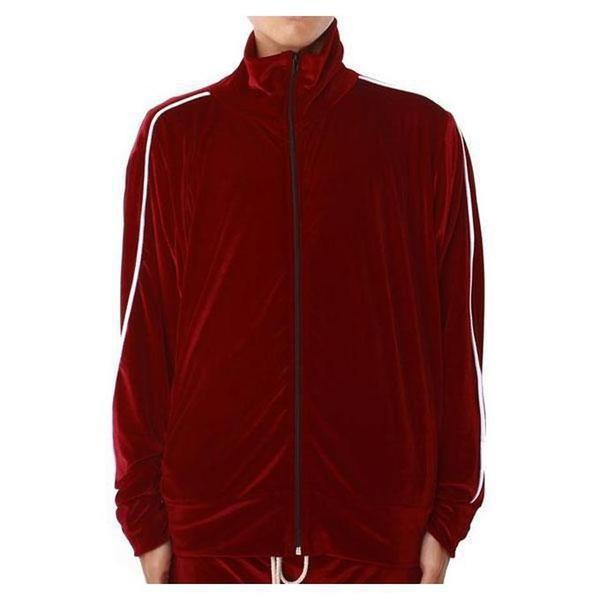 EPTM Velour Track Jacket Burgundy-Black Sheep Skate Shop